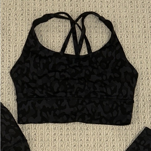Lululemon Energy Bra *Long Line* Formation Camo Deep Coal Multi Size 4 - Picture 7 of 7